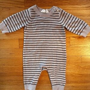 Gap Striped Tan and Black Sweater Onesie